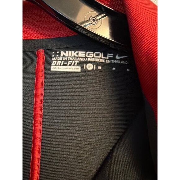 Nike Golf Black & Red Dri-Fit Polo Music Note Shirt Size M - Picture 2 of 3